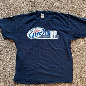 Unisex XL Oversized Gildan Cotton Navy Miller Lite Graphic Boxy Tee